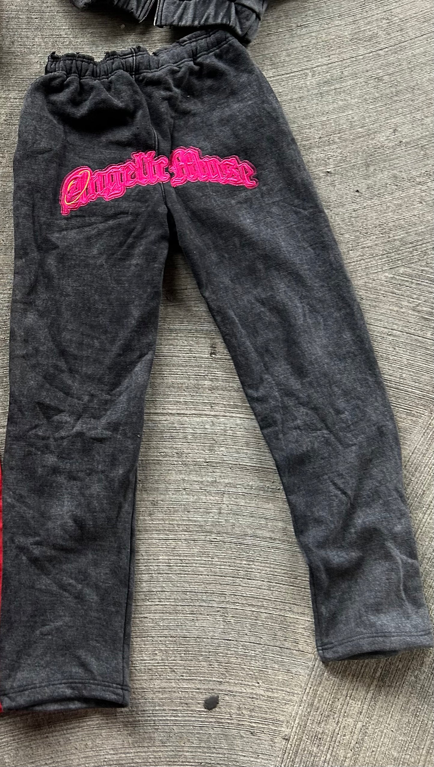 Black Acid Wash Pants