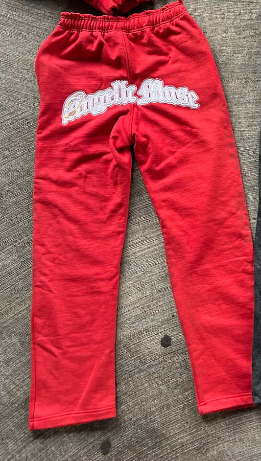 Red Acid Wash Pants